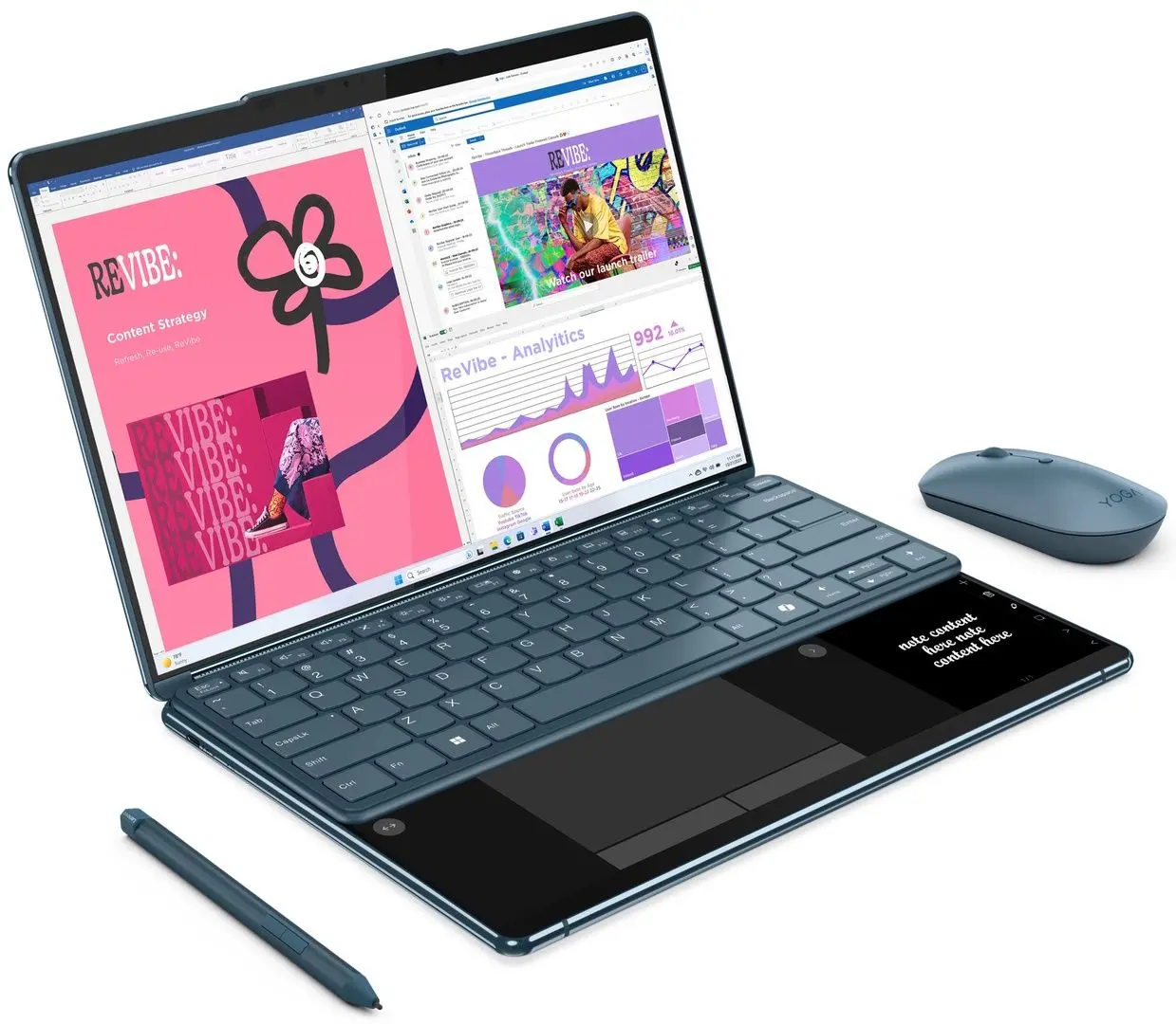 Ноутбук Lenovo Yoga Book 9 13IMU9 Intel Core Ultra 7 155U 16GB LPDDR5X/1TB SSD W11H (Tidal Teal) - 4