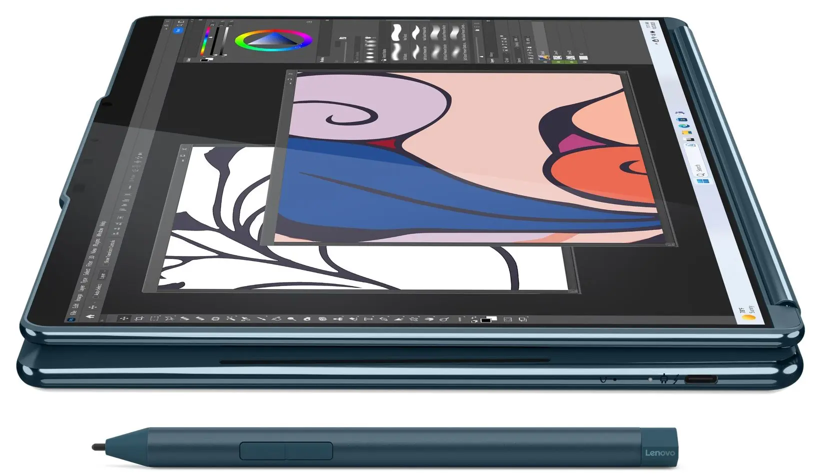 Ноутбук Lenovo Yoga Book 9 13IMU9 Intel Core Ultra 7 155U 32GB LPDDR5X/1TB SSD W11P (Tidal Teal) - 7
