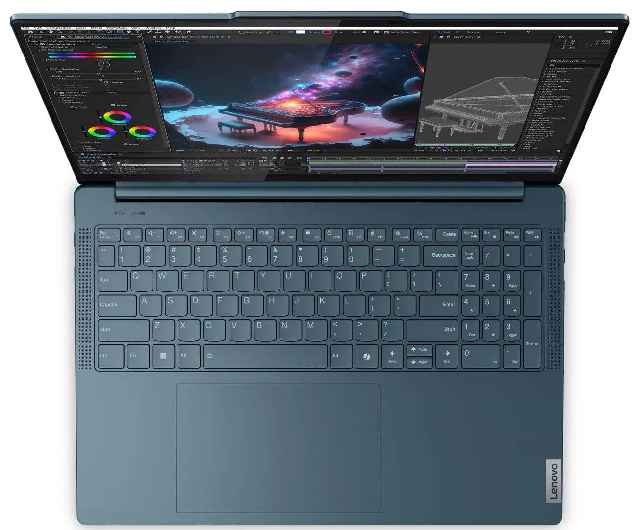 Laptop Lenovo Yoga Pro 9 16IMH9 Intel Core Ultra 9 185H 64GB LPDDR5X/1TB SSD W11H (Tidal Teal)