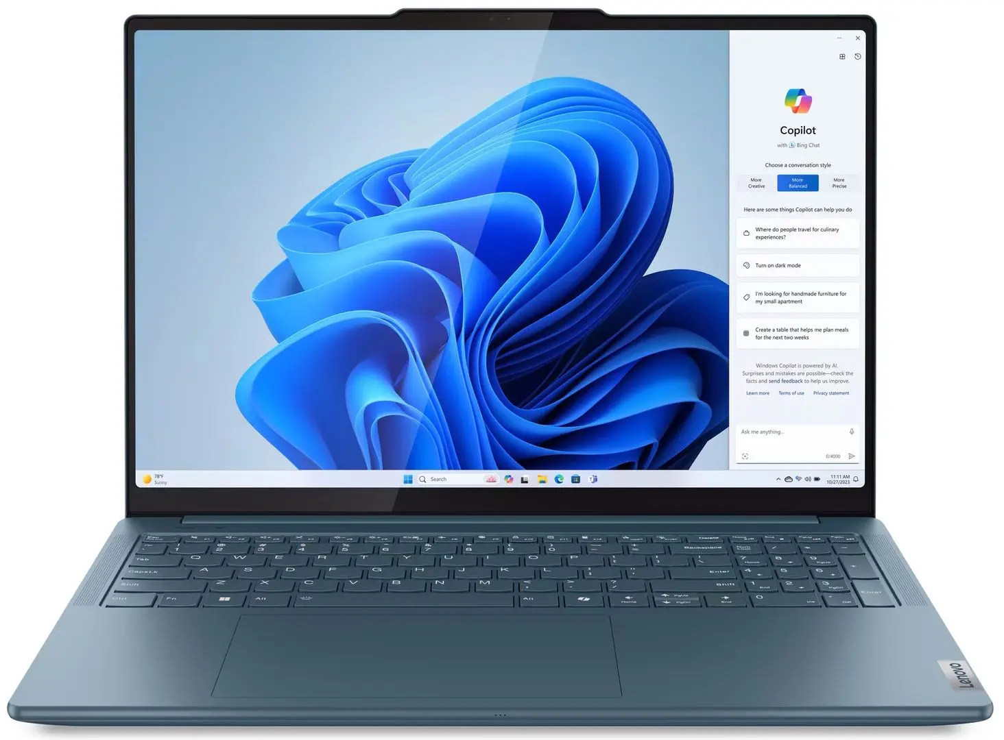 Laptop Lenovo Yoga Pro 9 16IMH9 Intel Core Ultra 9 185H 64GB LPDDR5X/1TB SSD W11H (Tidal Teal)