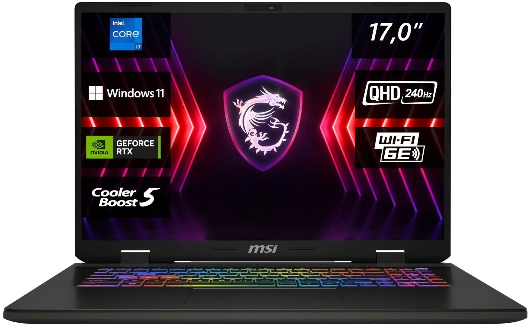 Laptop MSI Sword 17 HX B14VGKG-037 Intel Core i7-14700HX 1x16GB DDR5/1TB SSD W11H (Cosmos Gray)