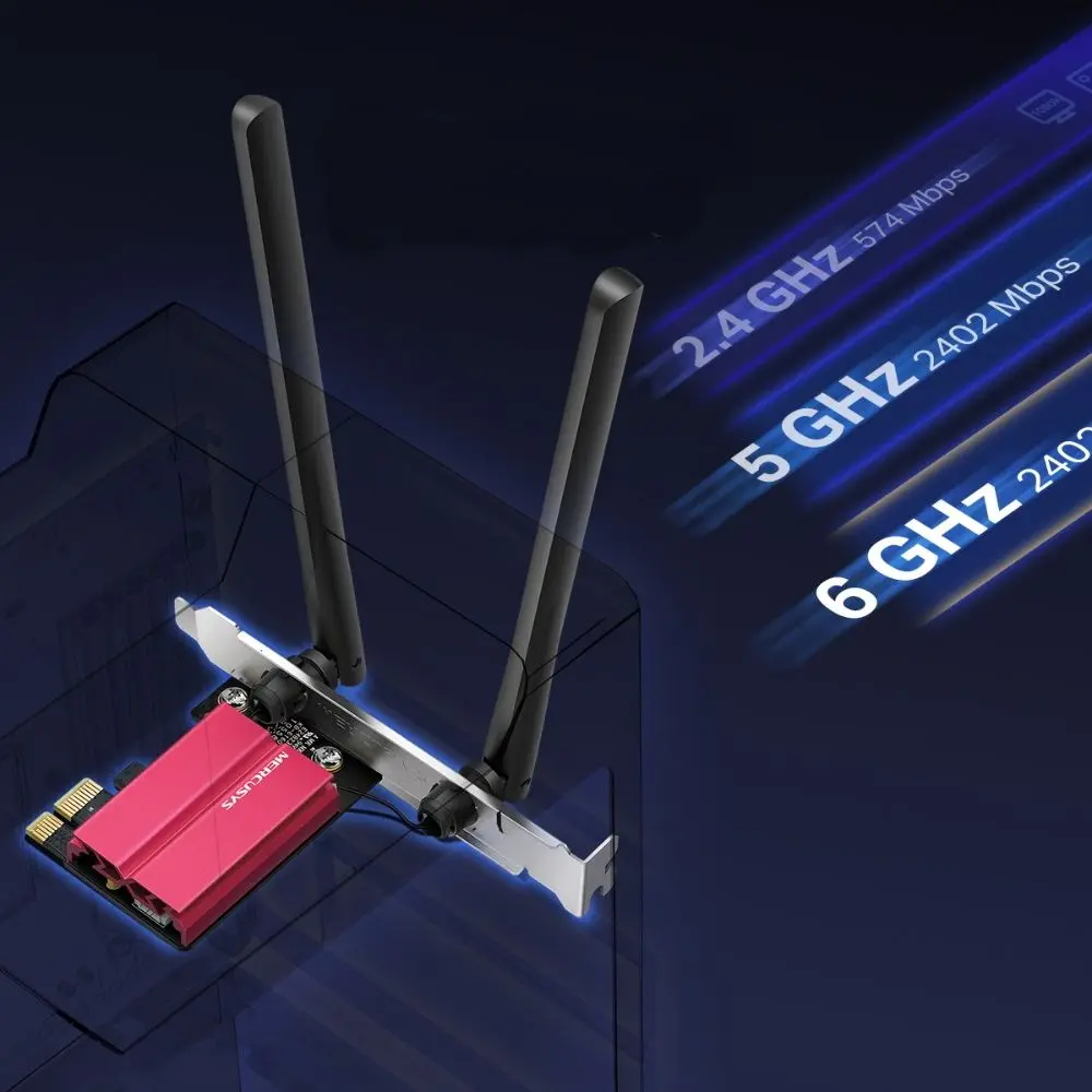 Adaptor wireless Mercusys MA86XE AX5400 (Red) - 2