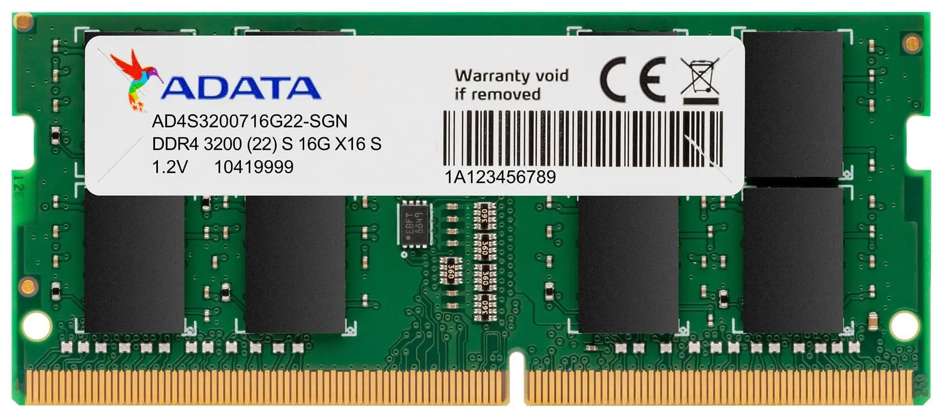 Memorie operativa Adata Premier SODIMM DDR4 16GB 3200MHz CL22 (AD4S320016G22-SGN)