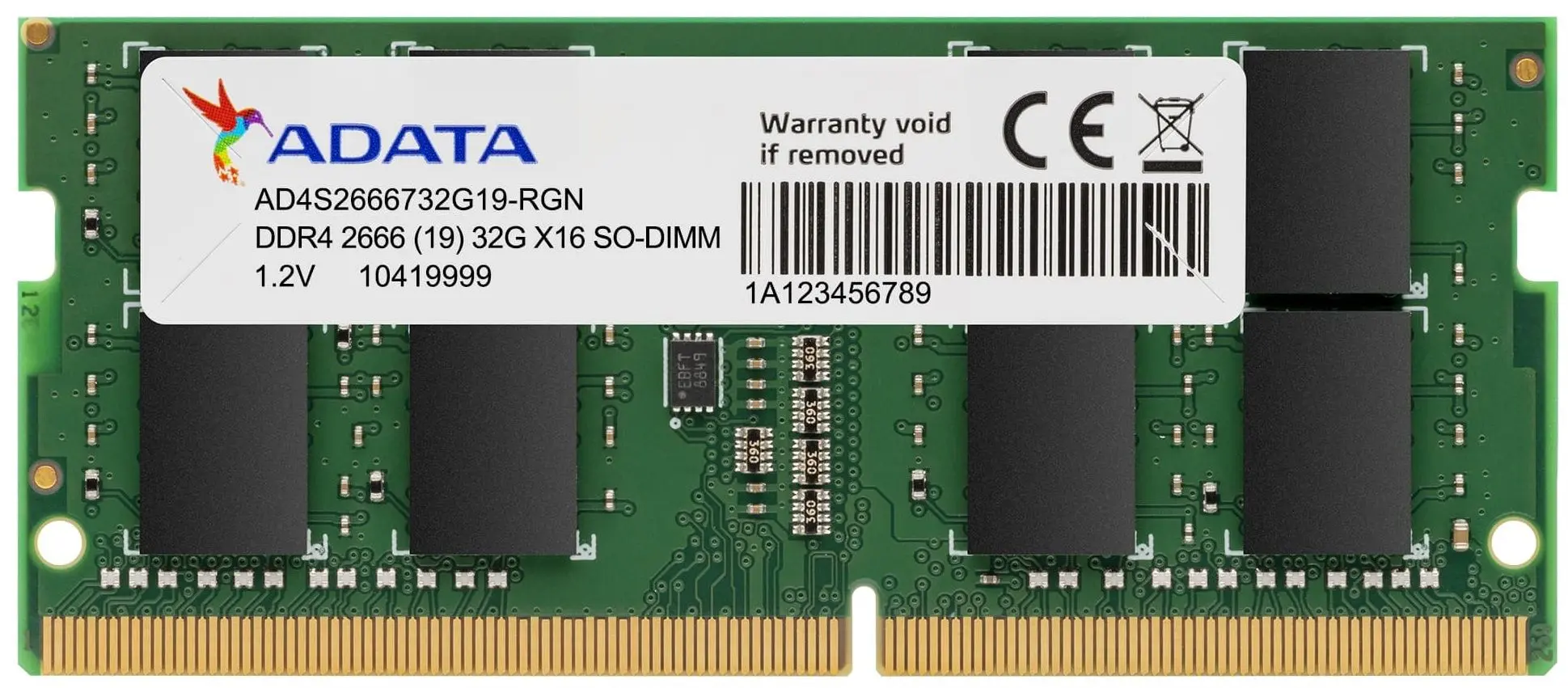Memorie operativa Adata Premier SODIMM DDR4 32GB 2666MHz PC21300 CL19 (AD4S2666732G19-SGN)