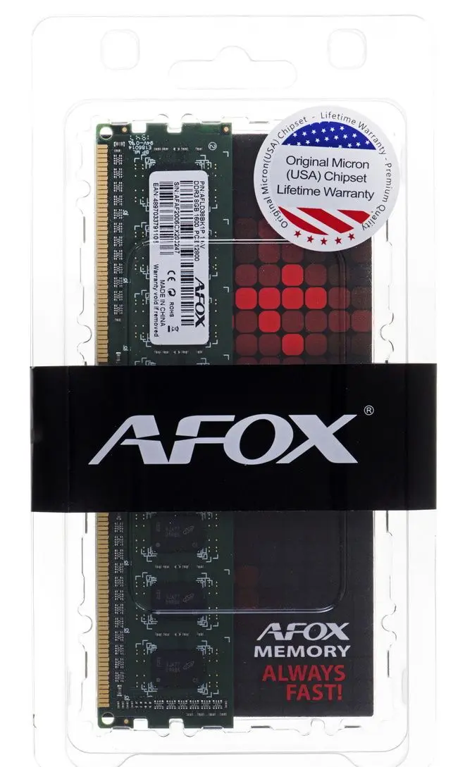 Memorie operativa Afox 8GB DDR3 1600Mhz (AFLD38BK1L)