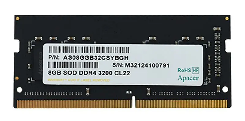 Memorie operativa Apacer SODIMM DDR4 8GB 3200MHz PC25600 CL22 (CL22 ES.08G21.GSH)