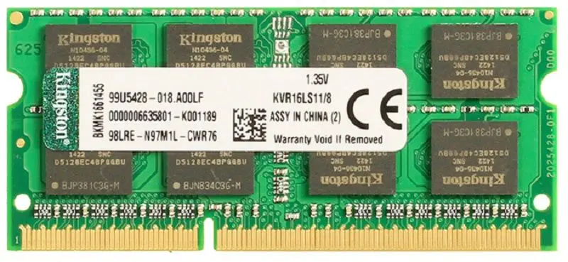 Memorie operativa Kingston DDR3L 8GB 1600MHz PC3-12800 CL11 (KVR16LS11/8) - 2