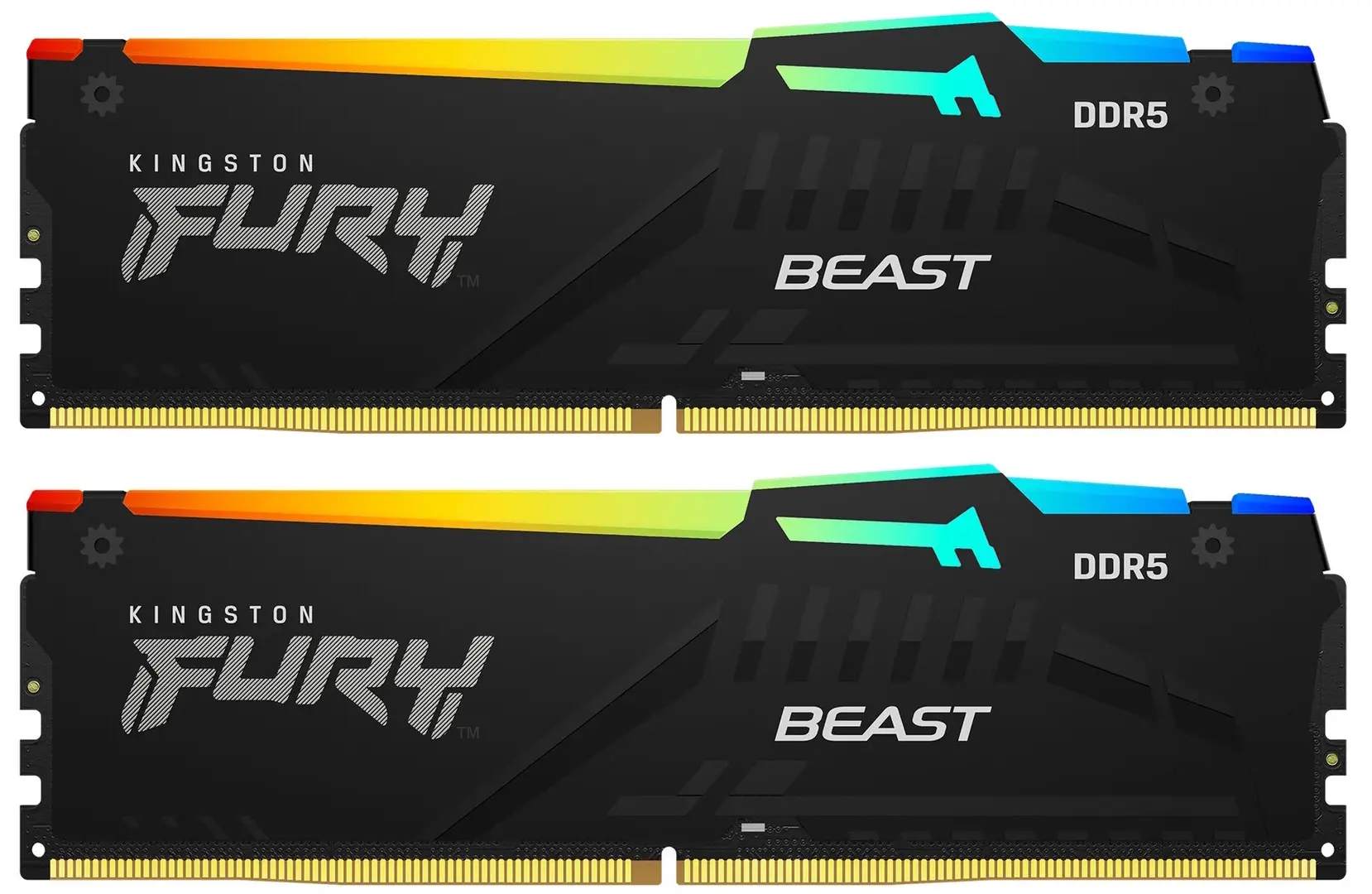 Оперативная память Kingston Fury Beast Black RGB DDR5 16GB (2x8) 5600MHz CL36 (KF556C36BBEAK2-16)