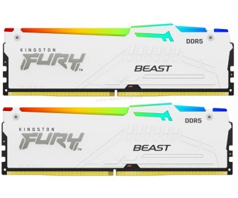 Memorie operativa Kingston Fury Beast DDR5 White RGB Expo 64GB (2x32GB) 6000MHz CL30 (KF560C30BWEAK2-64)