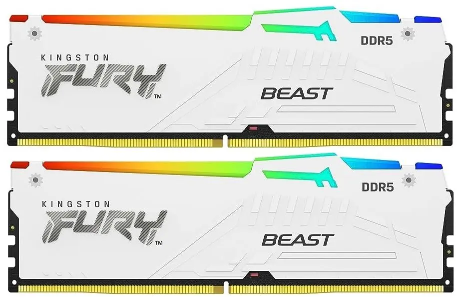 Оперативная память Kingston Fury Beast White RGB Expo 32GB (2x16) DDR5 5600MHz CL36 (KF556C36BWEAK2-32)