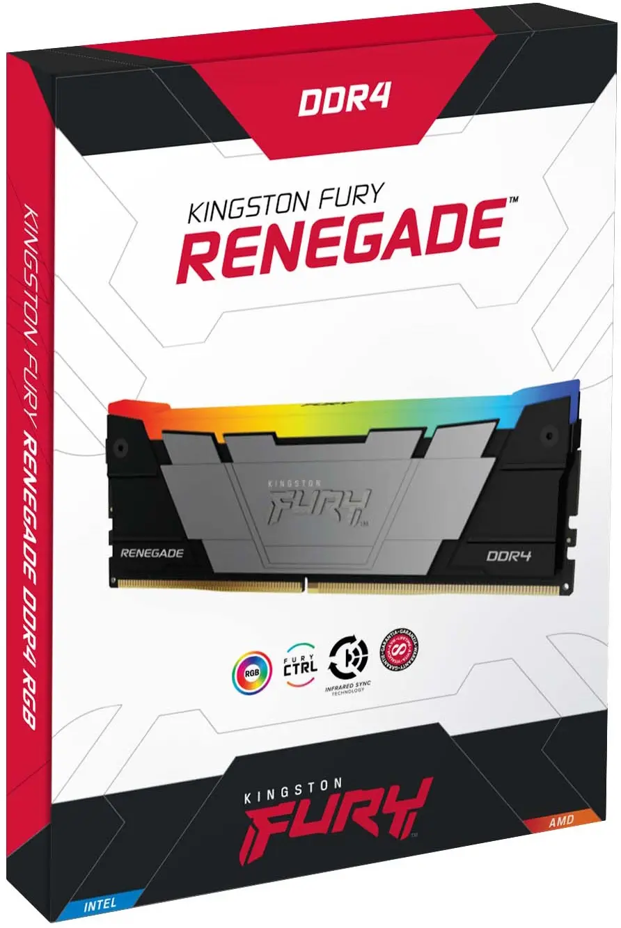 Оперативная память Kingston Fury Renegade RGB DDR4 8GB 3600MHz CL16 (KF436C16RB2A/8) - 3