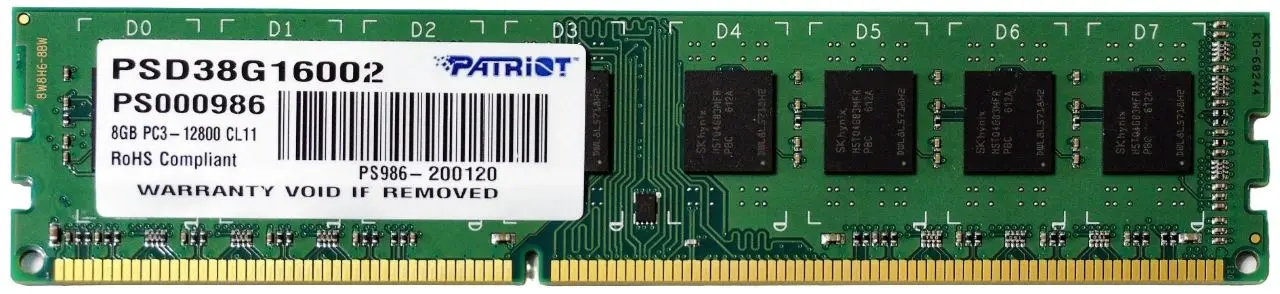 Memorie operativa Patriot Signature Line 8GB DDR3 1600MHz CL11 (PSD38G16002)