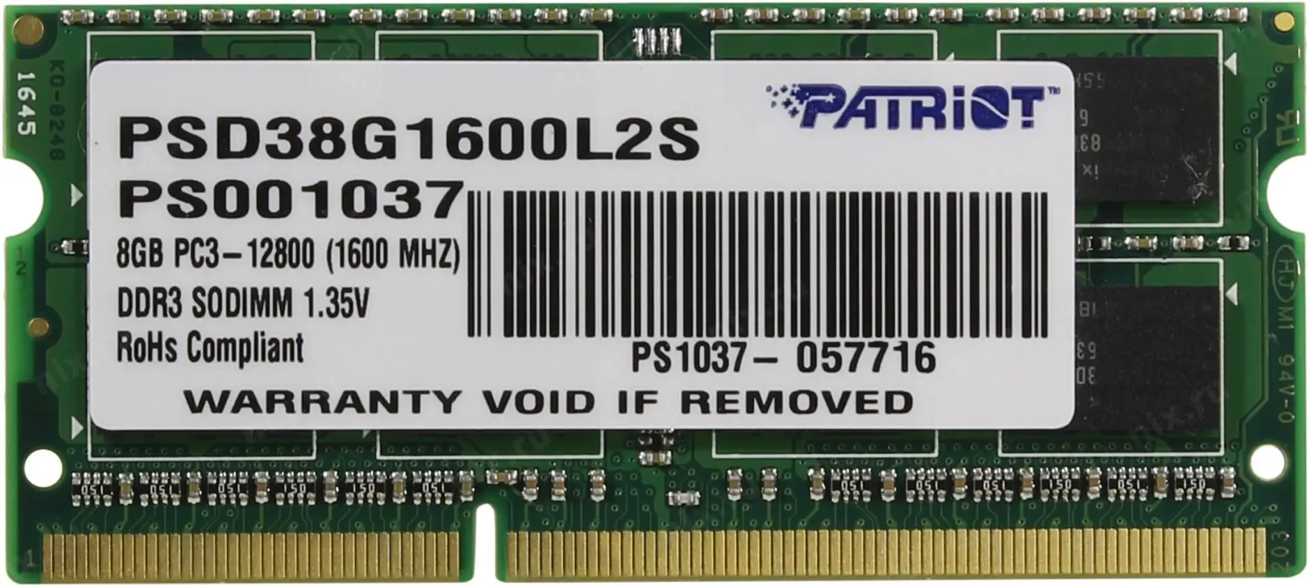 Оперативная память Patriot Signature Line DDR3 8GB 1600MHz CL11 (PSD38G1600L2S)