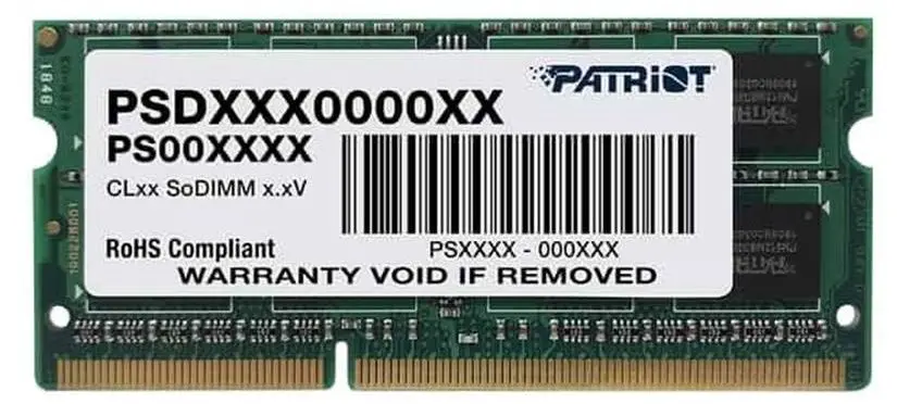 Memorie operativa Patriot Signature SODIMM DDR3 8GB 1600MHz PC12800 CL11 (PSD38G1600L2S)