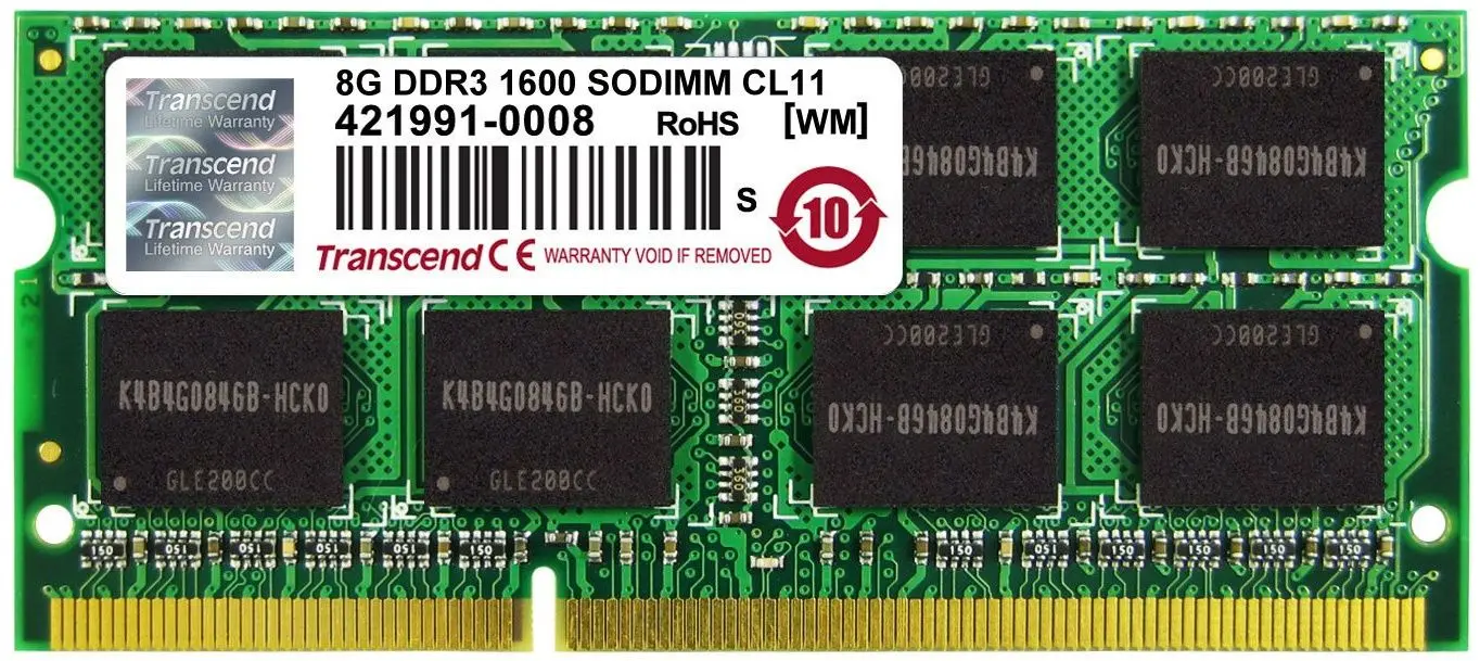 Memorie operativa Transcend 8GB DDR3 1600MHz SODIMM CL11 (TS1GSK64V6H)