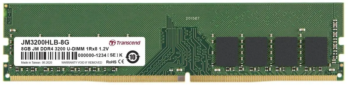 Memorie operativa Transcend DIMM DDR4 8GB 3200MHz PC25600 CL22 (JM3200HLB-8G)