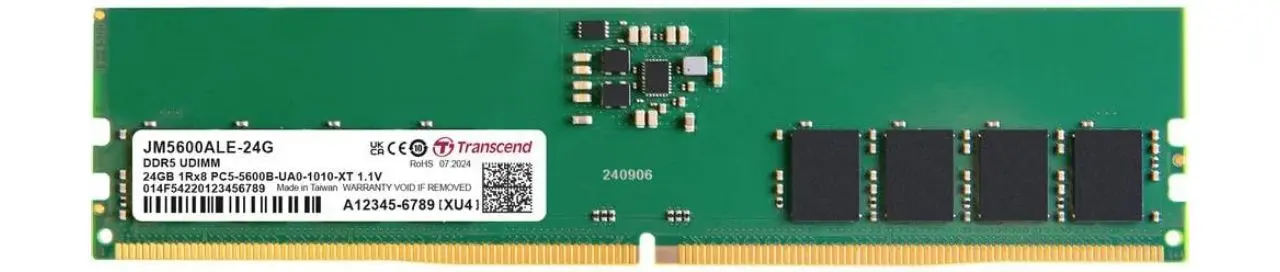 Memorie operativa Transcend JetRam DDR5 24GB 5600MHz CL46 (JM5600ALE-24G)