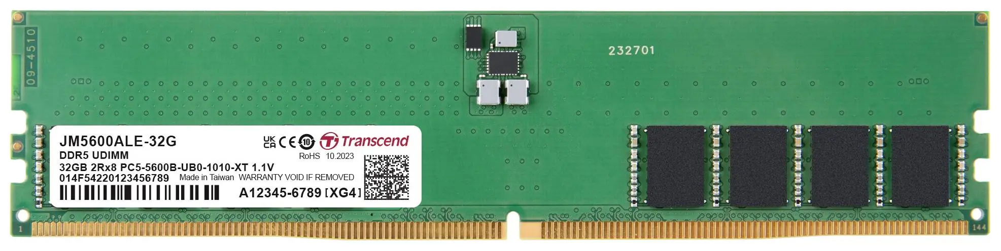Memorie operativa Transcend JetRam DDR5 32GB (2x16GB) 5600MHz CL46 (JM5600ALE-32G)