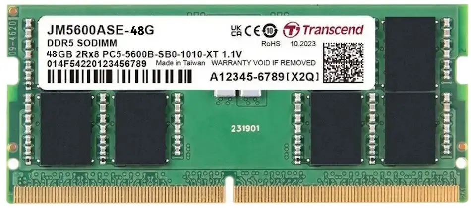 Memorie operativa Transcend JetRam DDR5 48GB 5600MHz CL46 (JM5600ASE-48G)