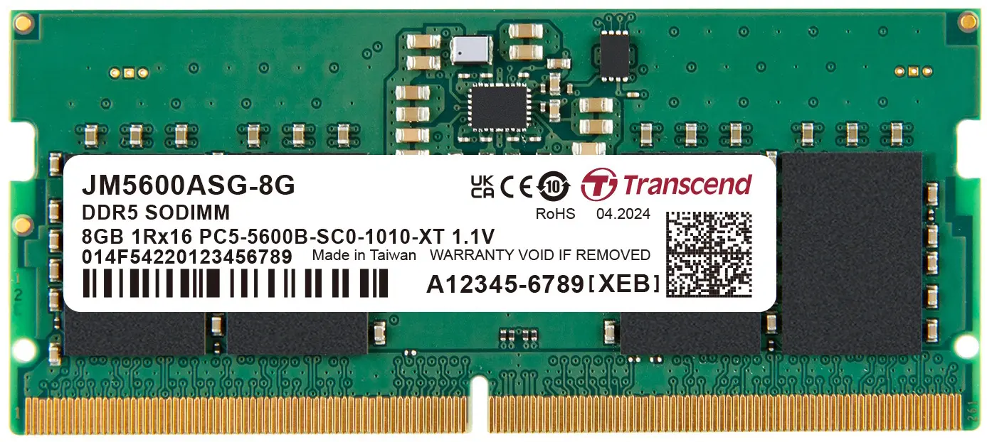 Оперативная память Transcend JetRam DDR5 8GB 5600MHz CL46 (JM5600ASG-8G)