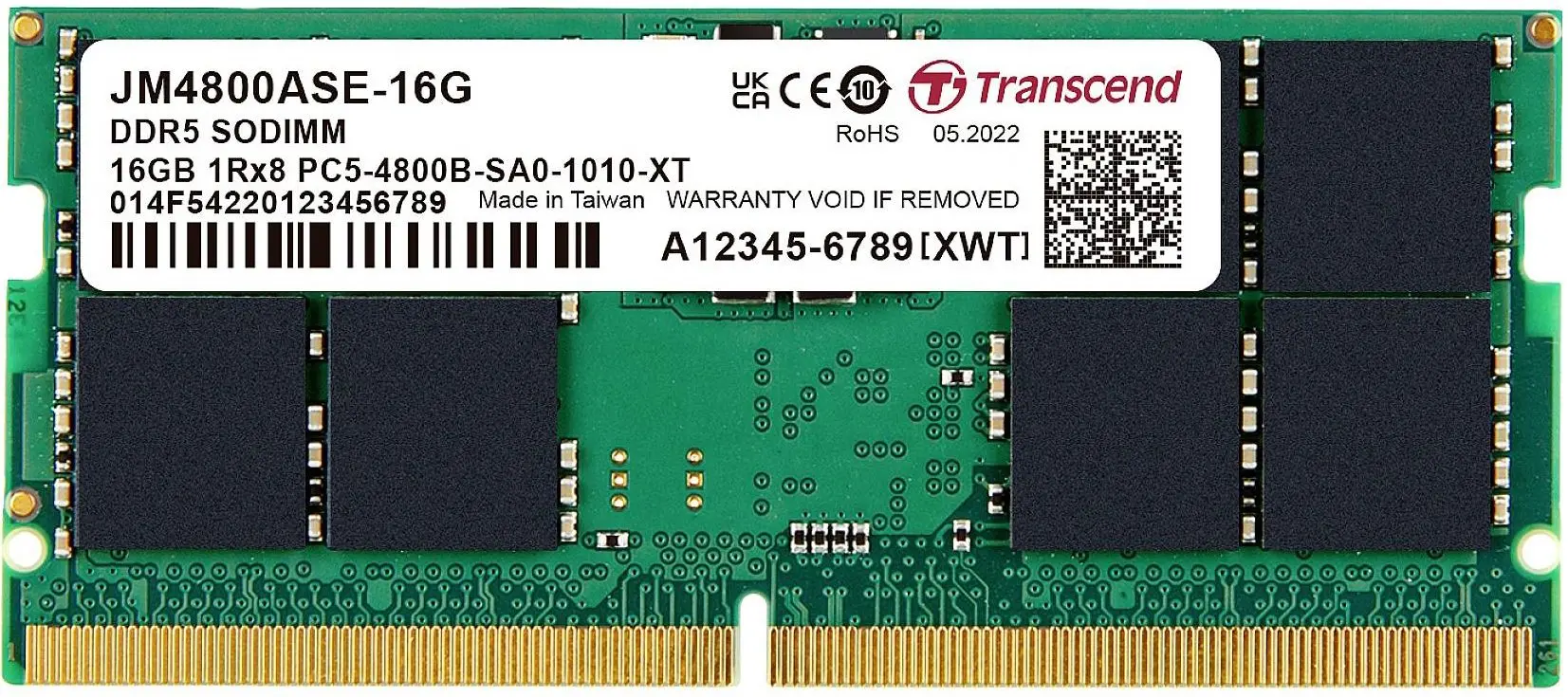 Memorie operativa Transcend JetRam PC5-38400U 16GB DDR5 4800MHz (JM4800ASE-16G)