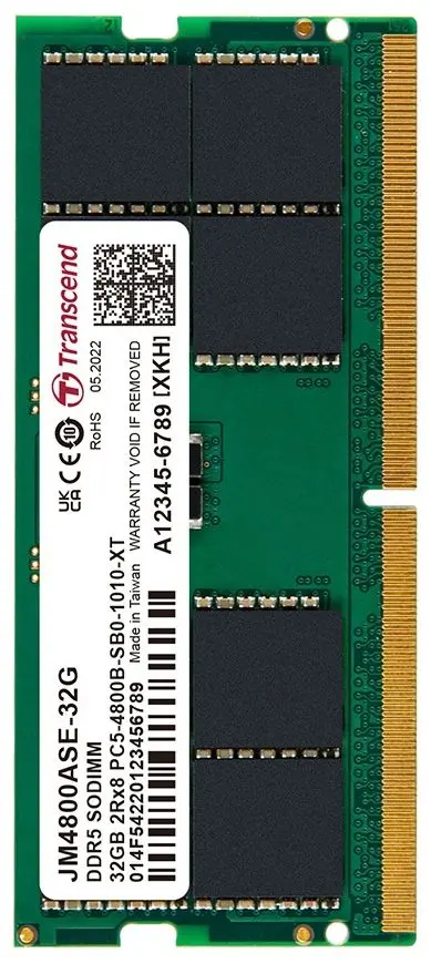Оперативная память Transcend JetRam PC5-38400U 32GB DDR5 4800MHz (JM4800ASE-32G)
