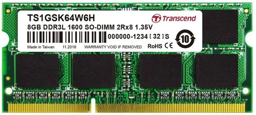 Memorie operativa Transcend PC12800 8GB DDR3 1600MHz (TS1GSK64W6H)