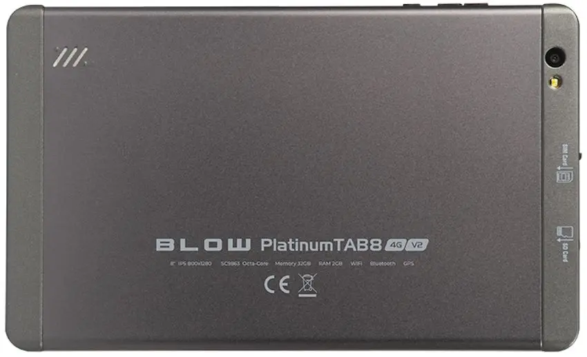 Tableta Blow PlatinumTAB8 4GB V2 Wi-Fi + Cellular 2GB/32GB (Grey)