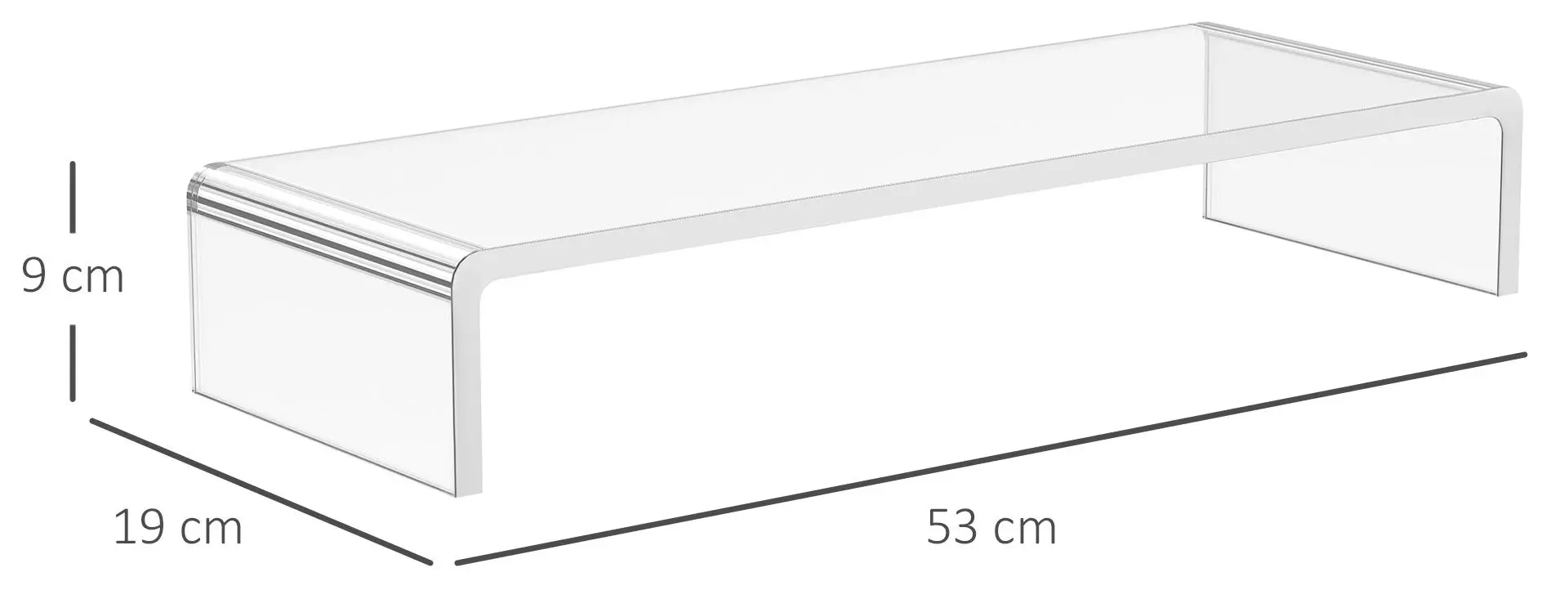 Suport pentru monitor Homcom A2-0075 (Transparent)