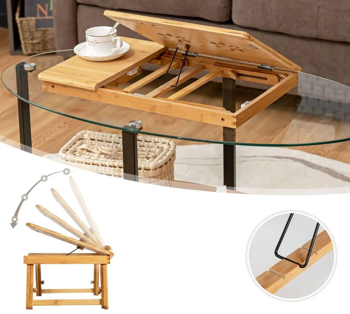 Подставка для ноутбука Costway HW67948NA (Natural) - 5