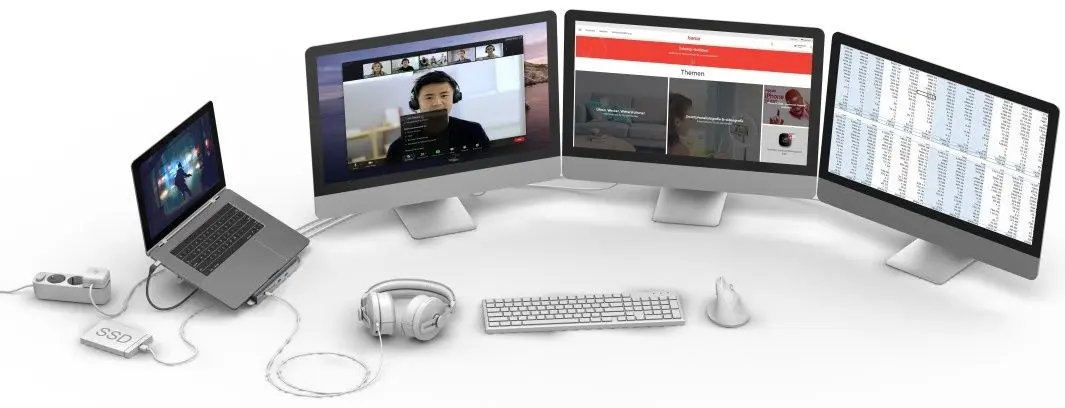 Statie de andocare - suport pentru laptop Hama Connect2Office Stand (Grey)