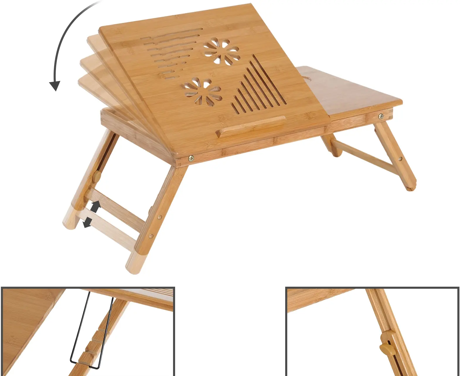 Suport pentru laptop Homcom 923-002 (Bamboo) - 4