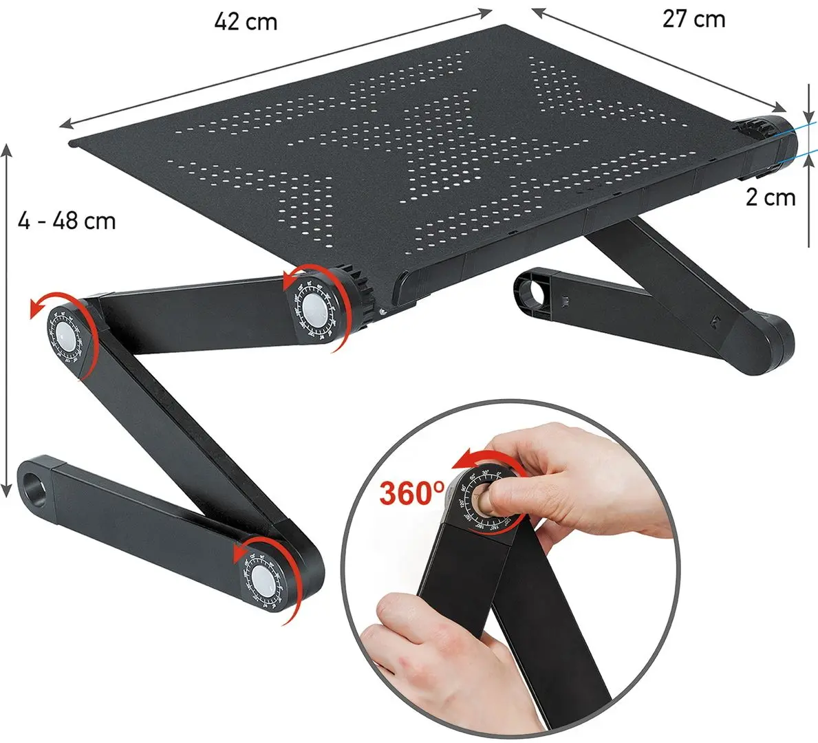 Suport pentru laptop Tatkraft Newton 80012 (Black) - 2