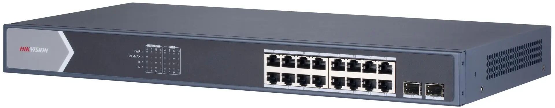 Comutator PoE Hikvision DS-3E1518P-E (Grey)