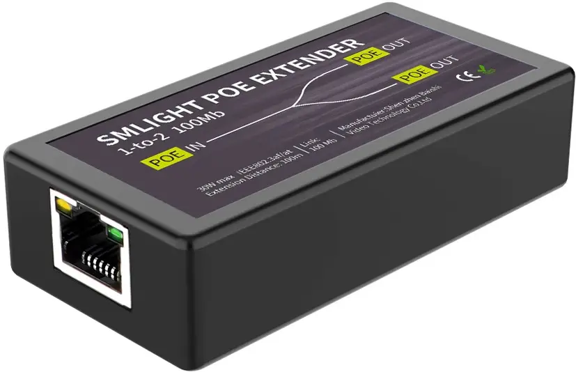 Prelungitor PoE Smlight Sm-poe-e-1to2 (Black)