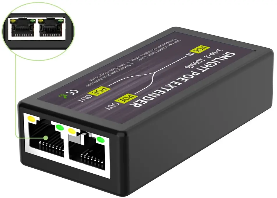 Prelungitor PoE Smlight Sm-poe-e-1to2 (Black)