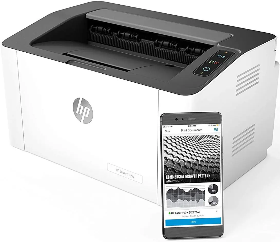 Printer HP Laser 107w (White/Black) - 3