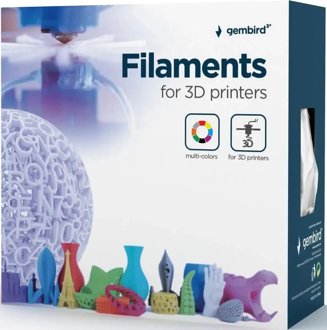 Filament pentru imprimanta 3D Gembird 3DP-PLA1.75-01-BK (Black) - 3