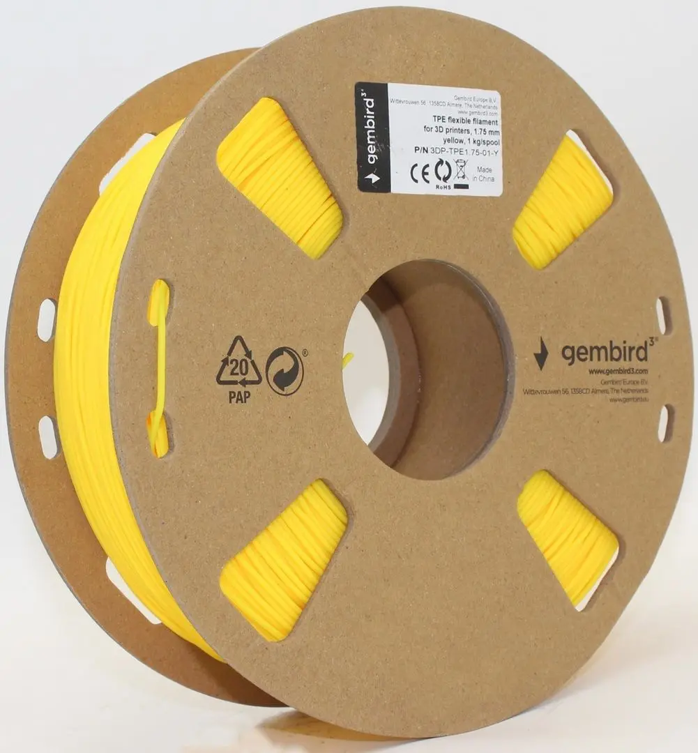 Филамент для 3D-принтера Gembird 3DP-TPE1.75-01-Y (Yellow)