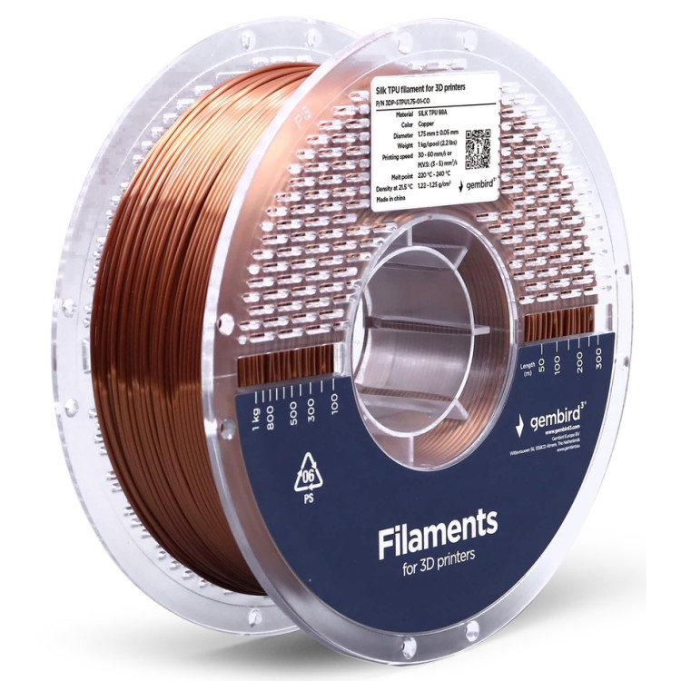 Филамент для 3D-принтера Gembird GMB-3DP-STPU1.75-01-CO (Copper)