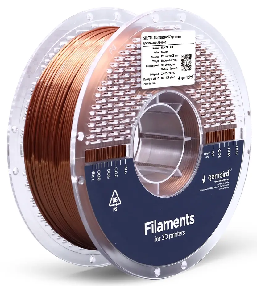 Филамент для 3D-принтера Gembird GMB-3DP-STPU1.75-01-CO (Copper)