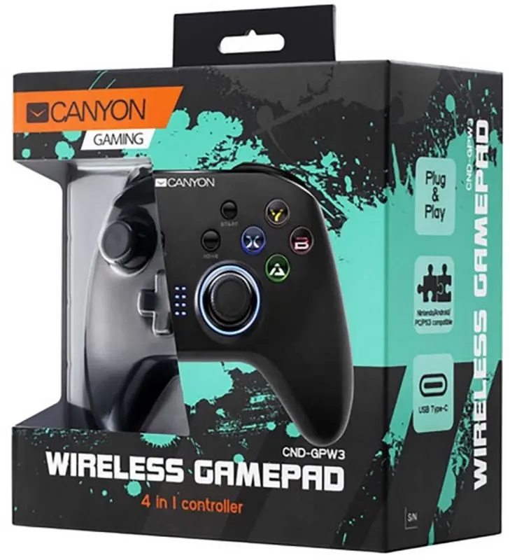 Gamepad fara fir 4in1 Canyon CND-GPW3 (Black) - 4