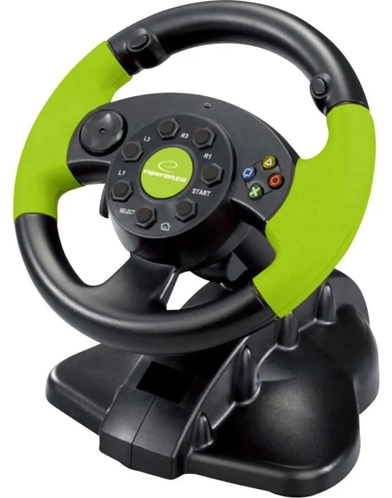 Volan pentru jocuri Esperanza EG104 (Black/Green) - 2