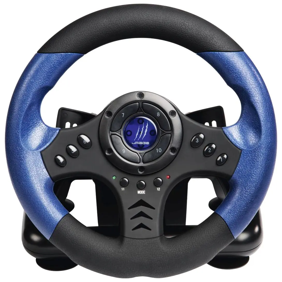 Игровой руль с педалями Hama uRage GripZ (Black/Blue)