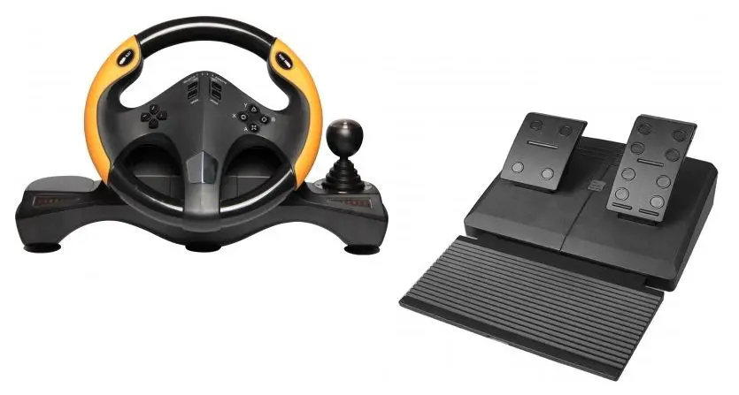 Volan pentru jocuri cu pedale Myria MG7400 (Black/Yellow) - 4