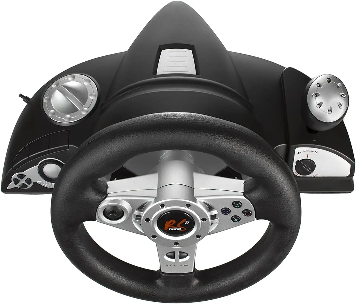 Volan pentru jocuri cu pedale NanoRS RS700 (Black/Silver) - 5