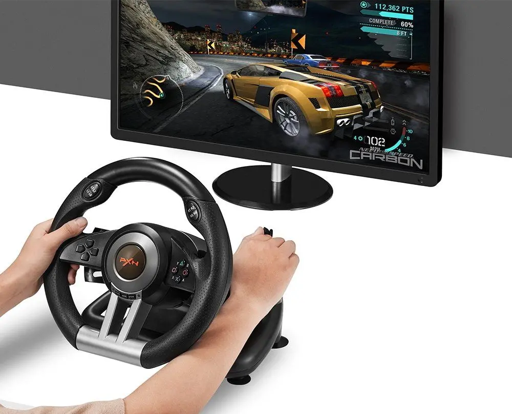 Volan pentru jocuri cu pedale PXN V3 Pro (Black) - 7