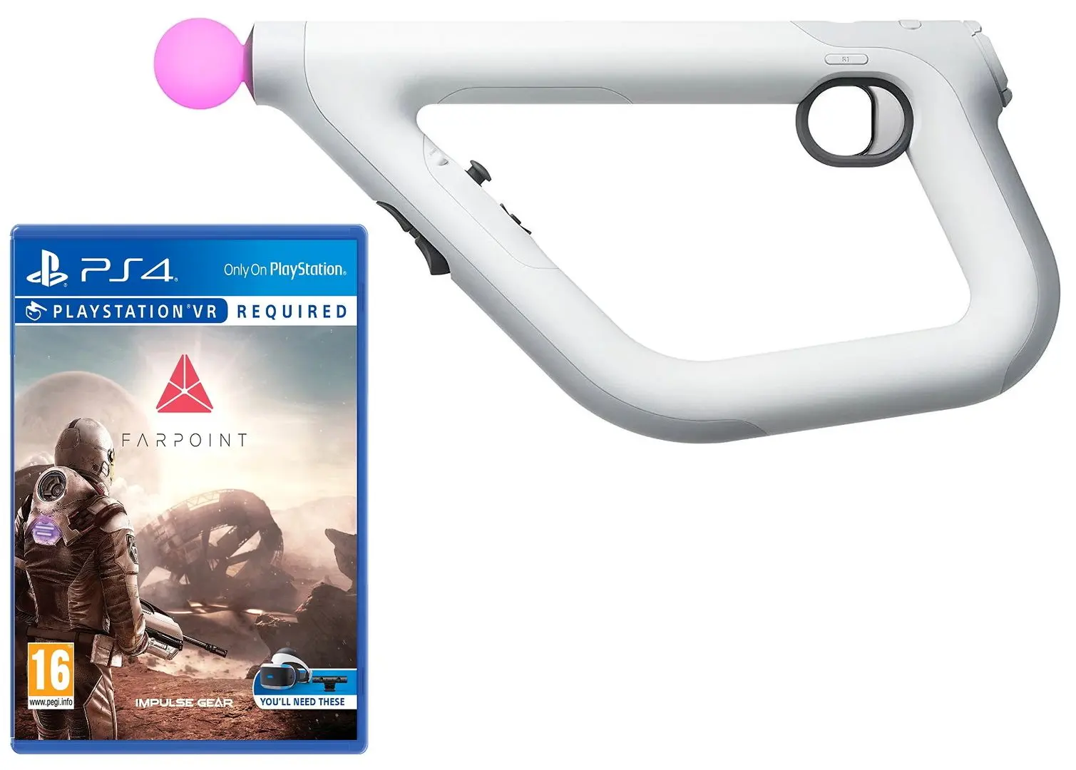 Контроллер прицеливания Sony PlayStation VR Aim +  Farpoint (White)