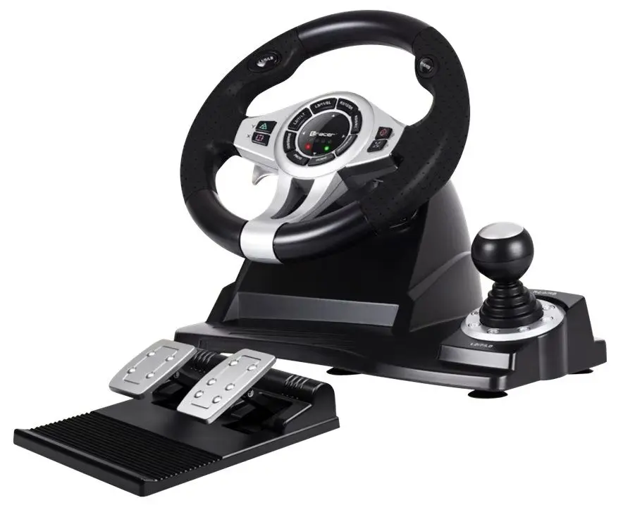 Volan pentru jocuri cu pedale 4in1 Tracer Roadster (Black)