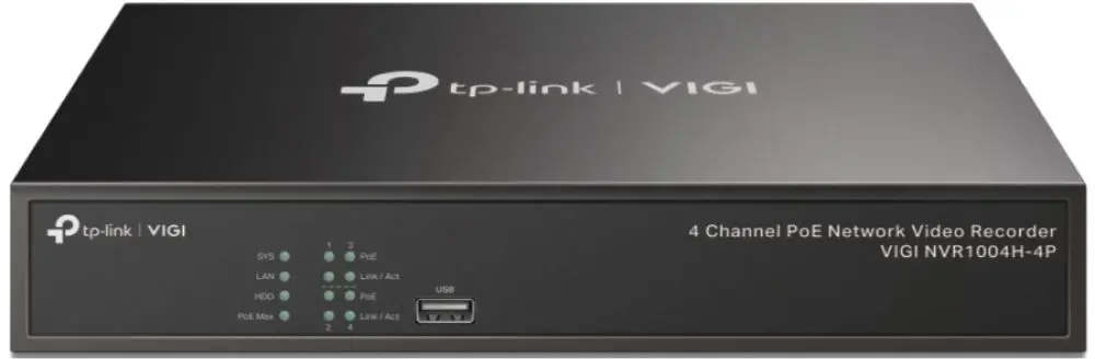IP videoregistrator TP-Link VIGI NVR1004H-4P (Black)